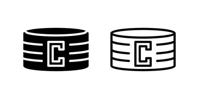 Captain band icon set for identifying team leaders on the field vector