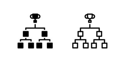 Tournament bracket icon set for competition structure vector