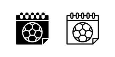Calendar and clock icon set for match planning vector