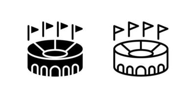 Stadium icon set for match venue representation vector