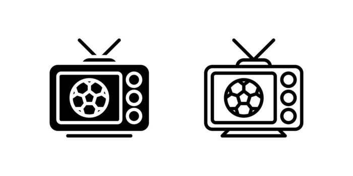 Online match stream icon set for digital viewing vector