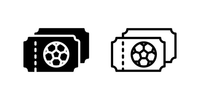 Ticket icon set for match entry or event access vector