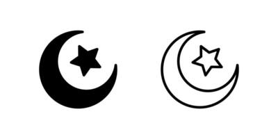 Symbol of Ramadan with crescent and star, representing the holy month. vector