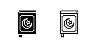Closed Quran icon representing reverence and the holy book. vector