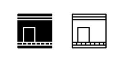 A Kaaba icon symbolizing Mecca, pilgrimage, and direction of prayer. vector