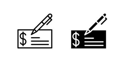 Bank check icon set suitable for banking apps, payments, and finance systems with clean line design vector