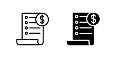 Bill icon set illustrating invoicing, utility payment, and finance documentation in bold glyph style vector