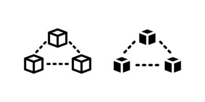 Blockchain icon set symbolizing digital network, decentralization, and cryptocurrency infrastructure vector