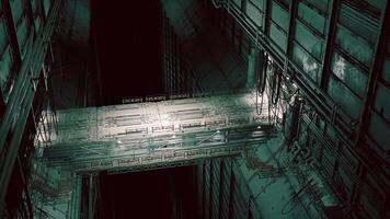 CGI Cargo terminal in a vast space station during a quiet operational phase video