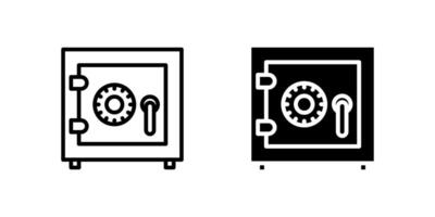 Money safe icon set featuring secure vault for banking, savings, and financial storage vector