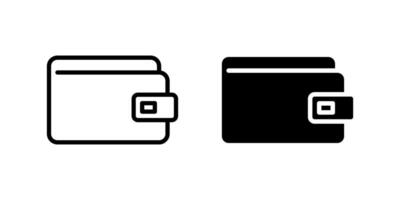 Wallet icon set for digital payments, personal finance apps, and e-commerce transactions vector
