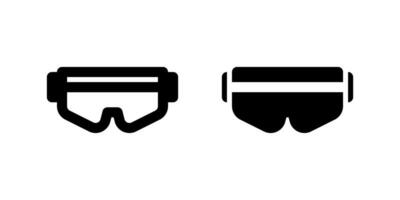 Glasses icon set used to illustrate protective eyewear for safety or vision-related professions. vector