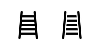Ladder icon set representing climbing equipment used in maintenance, painting, or construction. vector