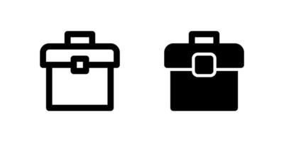 Toolbox icon set representing container for tools and equipment used in construction or maintenance. vector
