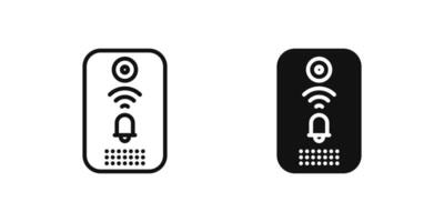 Smart doorbell icon set illustrating video-enabled or connected entrance alert systems. vector