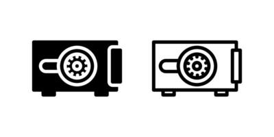 Safe Box Icon Set. A black icon of a safe box, representing security or storage. vector