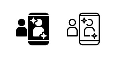 Social Media Filter Icon Set. A black icon of a filtered image, representing social media editing. vector
