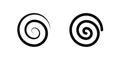 Spiral Icon Set. A black icon of a spiral, representing design or motion. vector