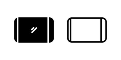 Tablet Icon Set. A black icon of a tablet device, representing technology. vector