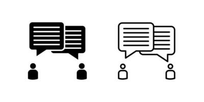 Conversation icon set symbolizing dialogue, messaging, and discussion. vector