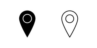 Map pin icon set used for location tagging and navigation systems. vector