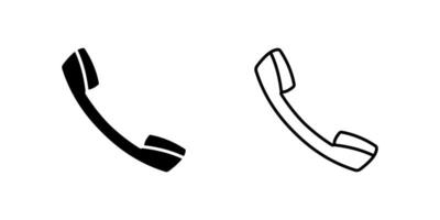 Phone handle icon set used to symbolize call and communication. vector