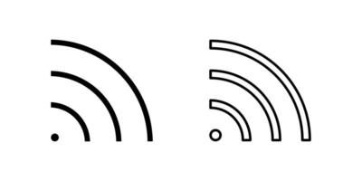Signal icon set for wireless connectivity, reception, or network. vector