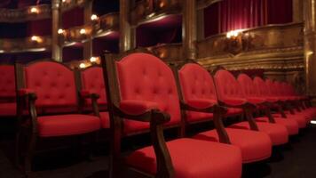 CGI Elegant red seating in a historic opera house auditorium video