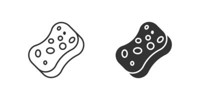 Sponge Icon Set. A black icon of a sponge, representing cleaning or absorption. vector