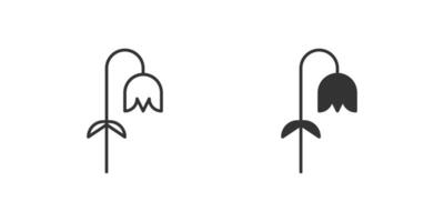 Wilted Flower Icon Set. A black icon of a wilted flower, representing decay or sadness. vector