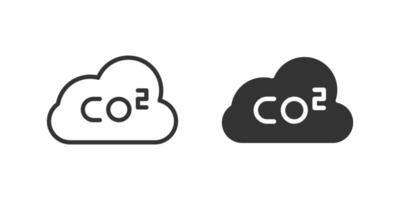 Carbon dioxide icon set visualizing CO2 emissions and environmental impact. vector