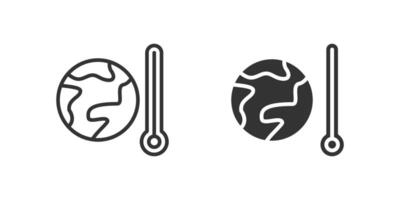Heatwaves icon set showing rising temperature and climate change. vector