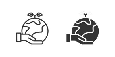 Save the world icon set visualizing global protection and sustainability. vector