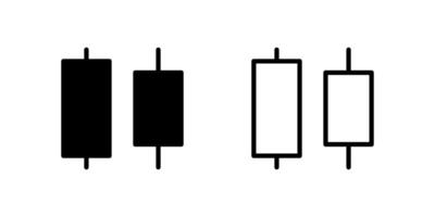 Candlestick chart icons, essential for stock market and financial analysis. vector