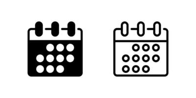 Calendar icons for date planning, events, and daily or monthly schedules. vector