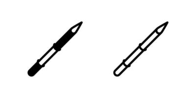 An icon of a bamboo writing tool resembling a pen or spear, symbolizing authenticity or ancient culture. vector