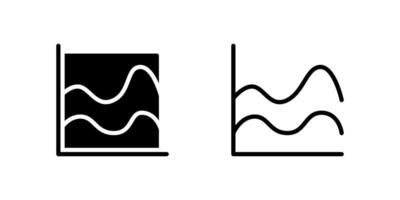 Area chart icons for data visualization, showing trends and statistics in business or finance. vector