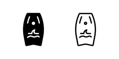 An icon of a boogie board for water sports, symbolizing surfing and recreational beach activities. vector