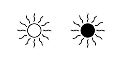 Warm Icon Set. A black icon of warm weather, representing heat. vector