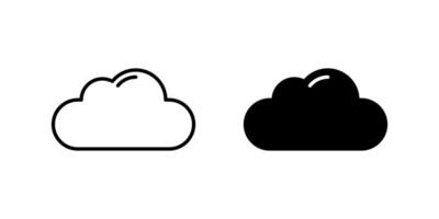Cloud Icon Set. A black icon of a cloud, representing weather or storage. vector