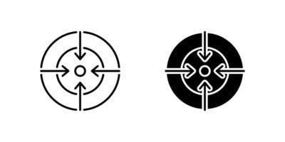 Icons of two target goals for business and planning. Represent ambition and objective. vector