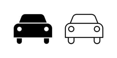 Icons of two car drives for transport and travel. Represent vehicle and road. vector