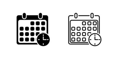 Icons of two calendar reminders for scheduling and time. Represent event and date. vector