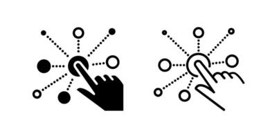 Icons of two choice touches for options and interaction. Represent select and tap. vector