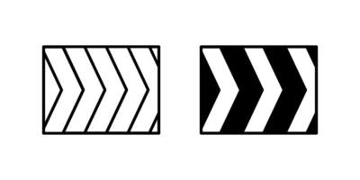 Icons of two direction tapes for guidance and routes. Represent arrow and path. vector