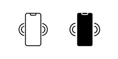 Icons of two ringing phones for communication and calls. Represent ring and contact. vector