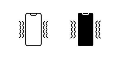 Icons of two vibrating phones for notifications and alerts. Represent vibration and signal. vector