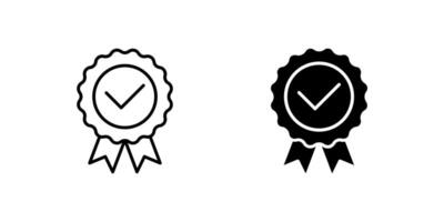 Icons of two rosette stamps for awards and recognition. Represent quality and honor. vector