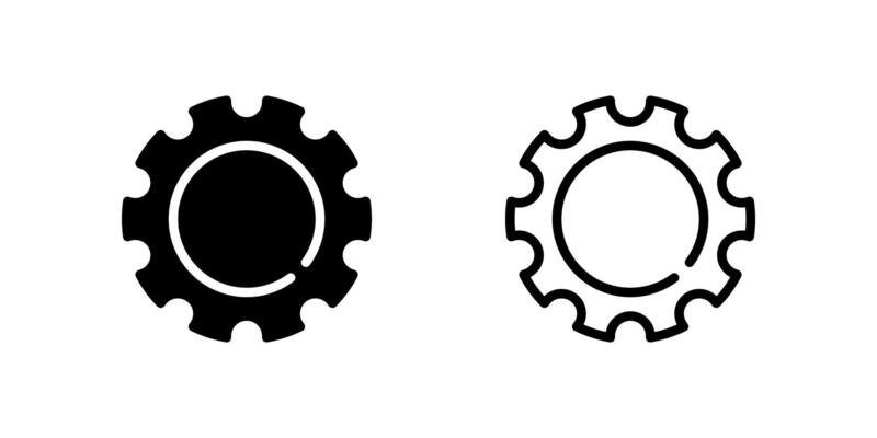 Generic gear settings cog icon representing options, configurations, and technical adjustments. Useful for software and system interfaces.
