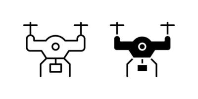 High-tech drone icon set with camera, representing aerial photography, surveillance, and future technology. Great for videography, delivery, and remote control. vector